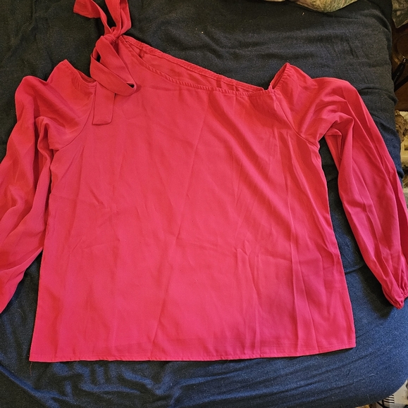 Women's Red Off-Shoulder Top - Picture 1 of 3